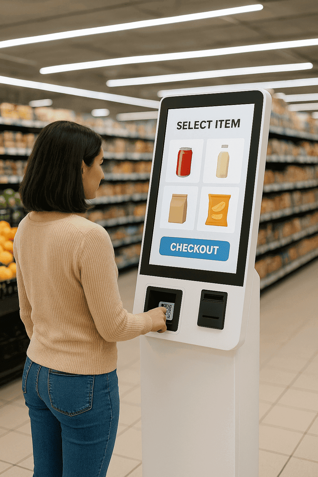 Kiosk bán hàng phục vụ cho siêu thị