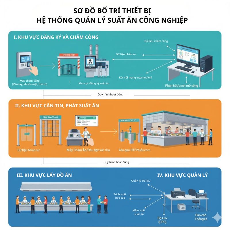 SƠ ĐỒ BỐ TRÍ THIẾT BỊ QUẢN LÝ SUẤT ĂN NHÀ MÁY