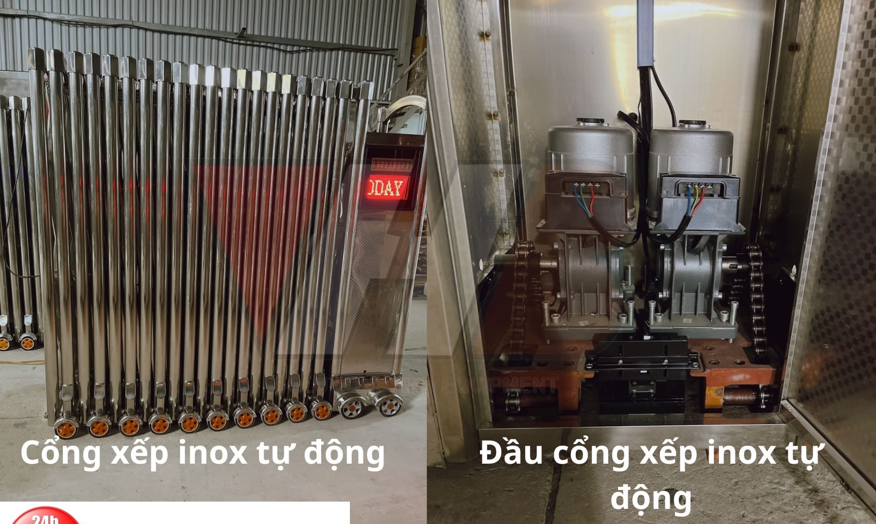 bộ phận cổng xếp inox tự động