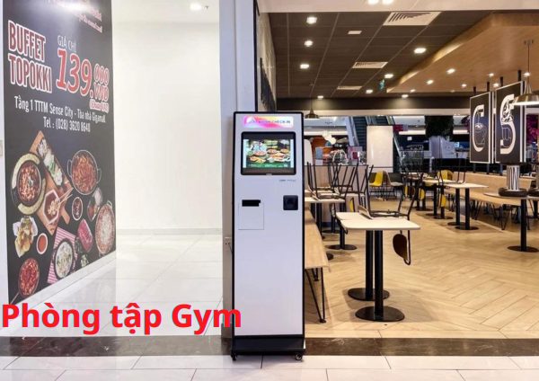 Kiosk lấy số thứ tự 17 inch tại phòng tập gym