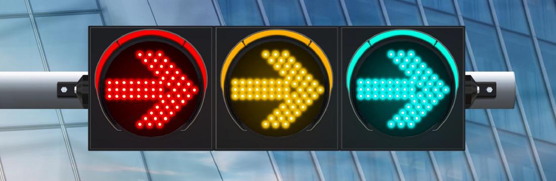 đèn giao thông mũi tên xanh đỏ vàng