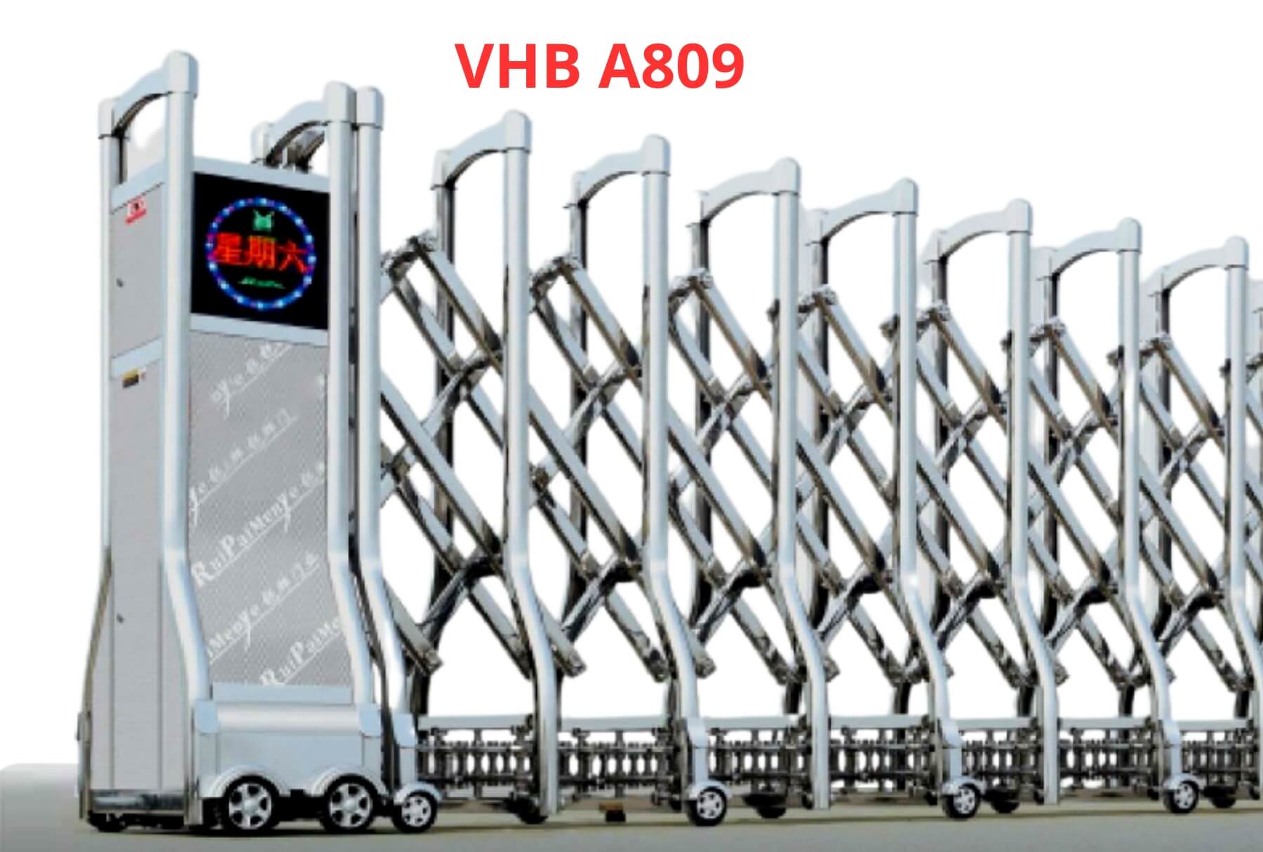 cổng xếp inox điện VHB A809