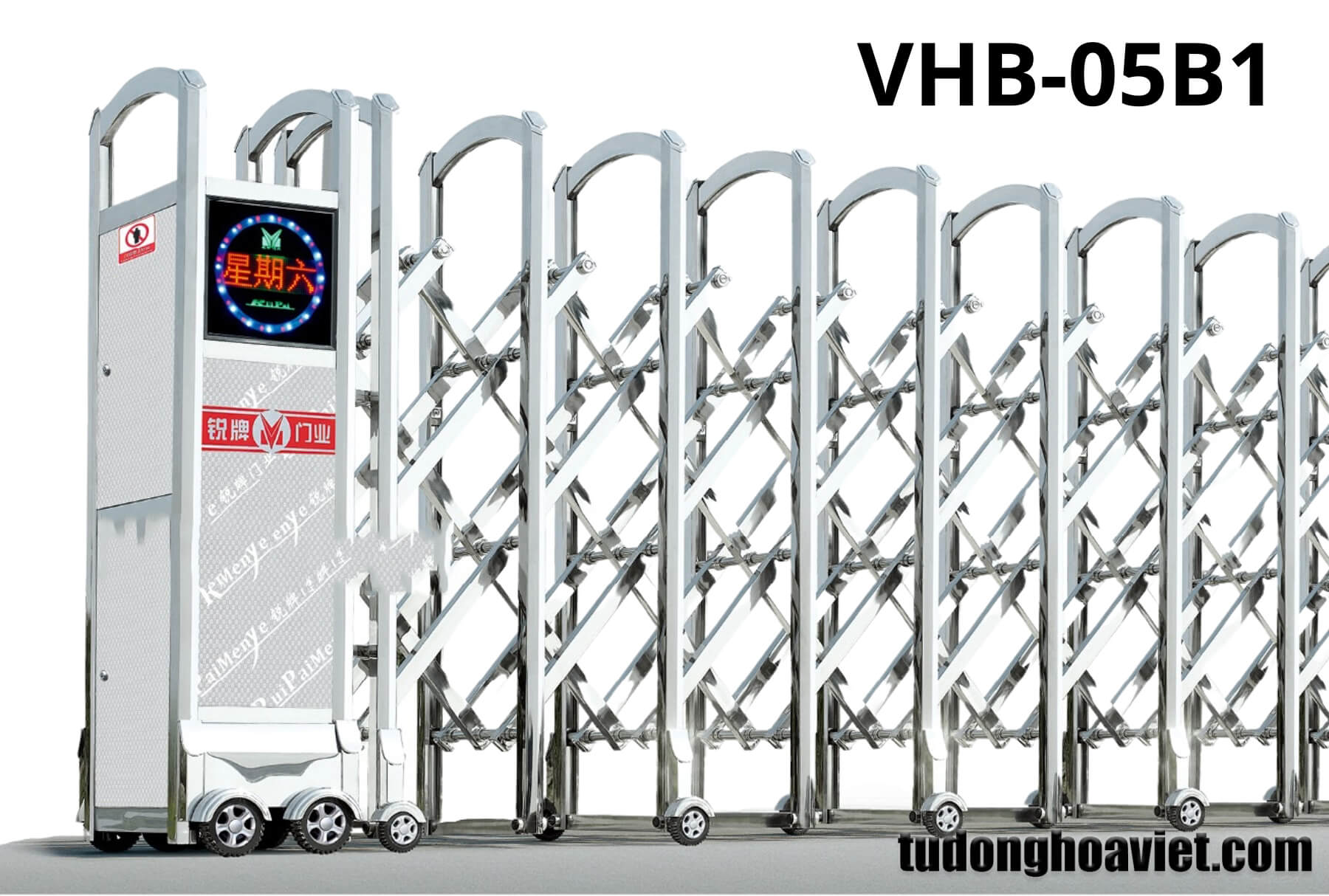 cổng xếp inox tự động VHB 05B1