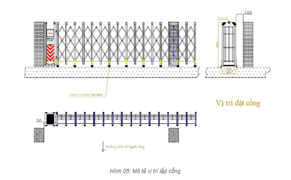 HƯỚNG DẪN LẮP ĐẶT CỔNG XẾP TỰ ĐỘNG KHÔNG RAY