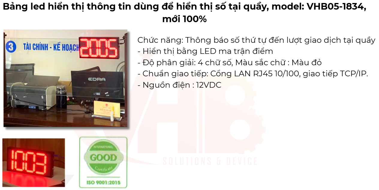 HỆ THỐNG LẤY SỐ XẾP HÀNG TẠI PHƯỜNG ĐƯỜNG HÀO – VHB VIỆT NAM TRỰC TIẾP SẢN XUẤT VÀ LẮP ĐẶT 6 BẢNG LED HIỂN THỊ THÔN TIN SỐ ĐƯỢC GỌI TẠI QUẦY