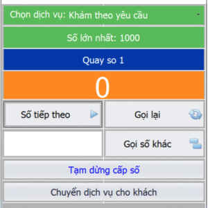 GIAO DIỆN PHẦN MỀM GỌI SỐ TẠI QUẦY QMS VHB