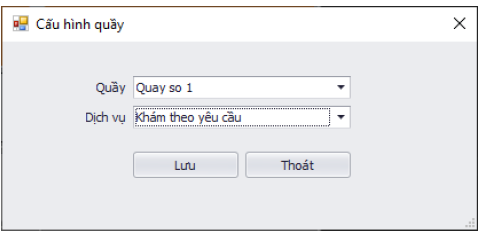 PHẦN MỀM GỌI SỐ VHB QMS 19 Giao diện chọn quầy và chọn dịch vụ phần mềm gọi số qms vhb