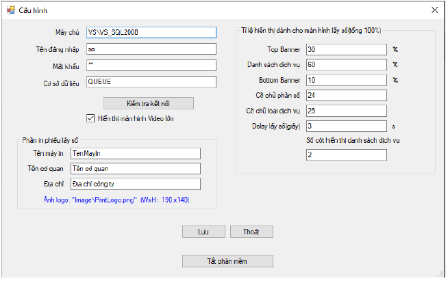 PHẦN MỀM GỌI SỐ VHB QMS 13 HÌNH ẢNH CẤU HÌNH SEVER HỆ THỐNG QMS VHB