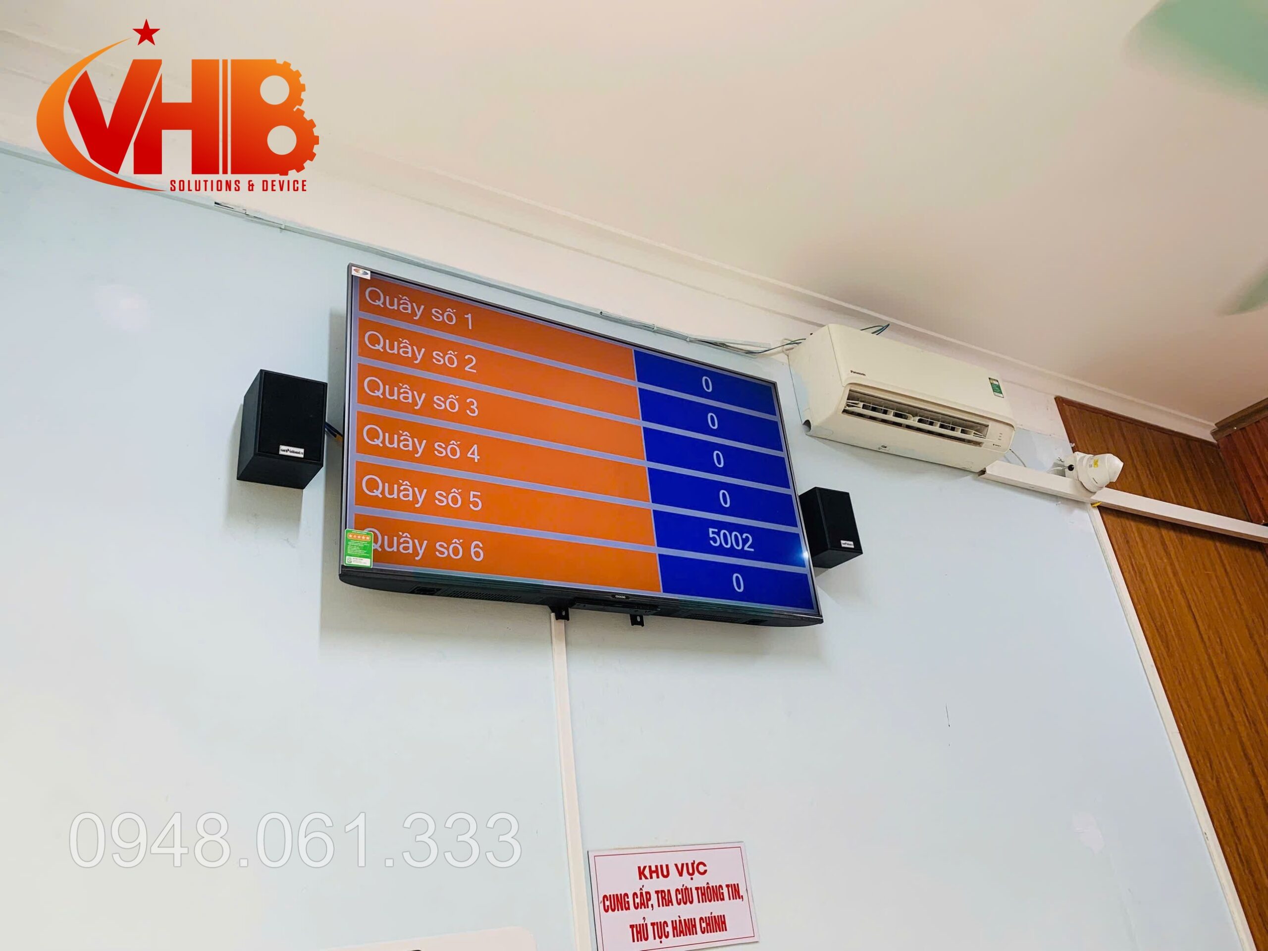 HỆ THỐNG LẤY SỐ XẾP HÀNG TẠI PHƯỜNG ĐƯỜNG HÀO – VHB VIỆT NAM TRỰC TIẾP SẢN XUẤT VÀ LẮP ĐẶT 4 MÀN HÌNH TRUNG TÂM VÀ LOA BÁO SỐ CHO PHƯỜNG YÊN DŨNG