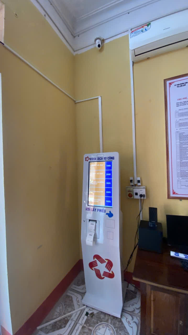 Lắp đặt máy lấy số tự động tại xã - Giải pháp hiện đại cho khối hành chính công 1 Kiosk lấy số xã Lam Sơn Thanh Hóa