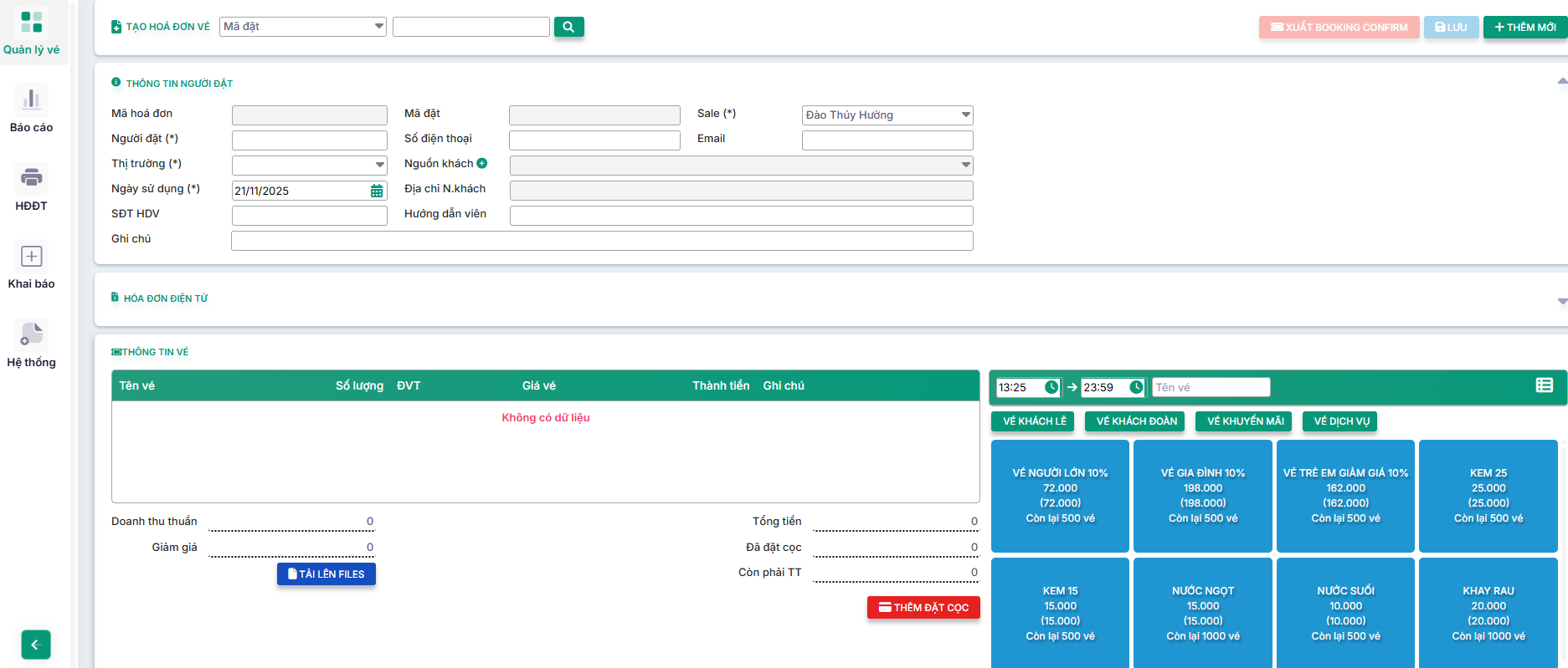 PHẦN MỀM BÁN VÉ BỂ BƠI BẰNG QR CODE – GIẢI PHÁP QUẢN LÝ MINH BẠCH VÀ TỰ ĐỘNG HÓA 2 Giao diện bán vé tại quầy ở khu vui chơi sinh thái nhà tôi PHẦN MỀM BÁN VÉ BỂ BƠI BẰNG QR CODE