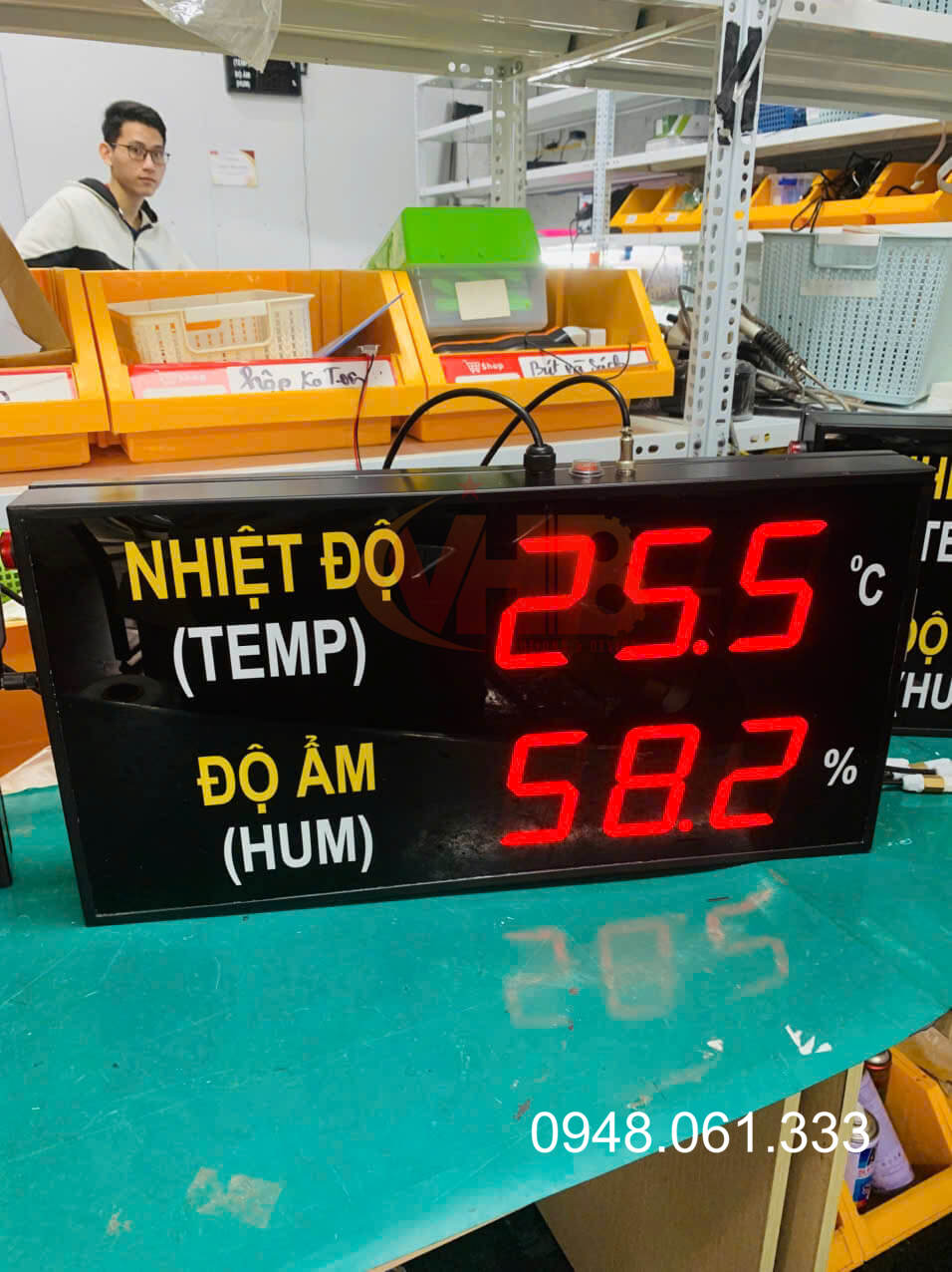 bảng led hiển thị giá trị nhiệt độ độ ẩm kho xưởng