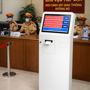 Kiosk lấy số đặt tại phòng cảnh sách giao thông