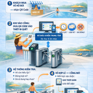 Nguyên lý hoạt động của hệ thống kiểm soát bé hồ bơi bằng Qr code