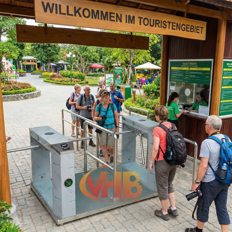 Cổng soát vé tại cổng khu du lịch